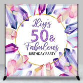 Aperturee - Aperturee Purple Crystal Custom 50 Fabulous Birthday Backdrop